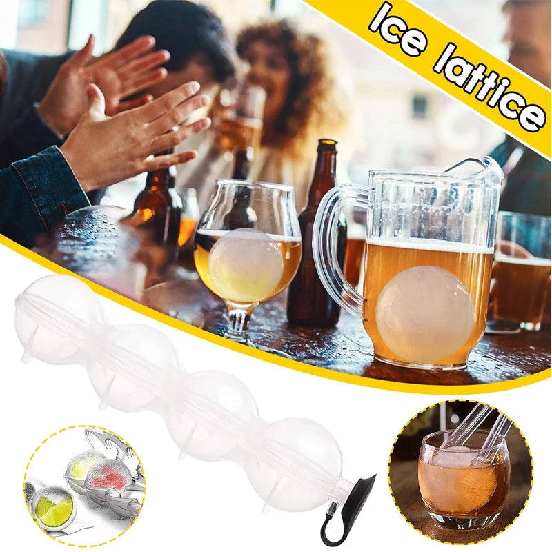 Four Hole Ice Hockey Model Spherical Ice Grid Grinding Tool Ice Maker Ice Hockey Ball Whiskey Vodka Circular Ice Box Ice Hockey Leedoar