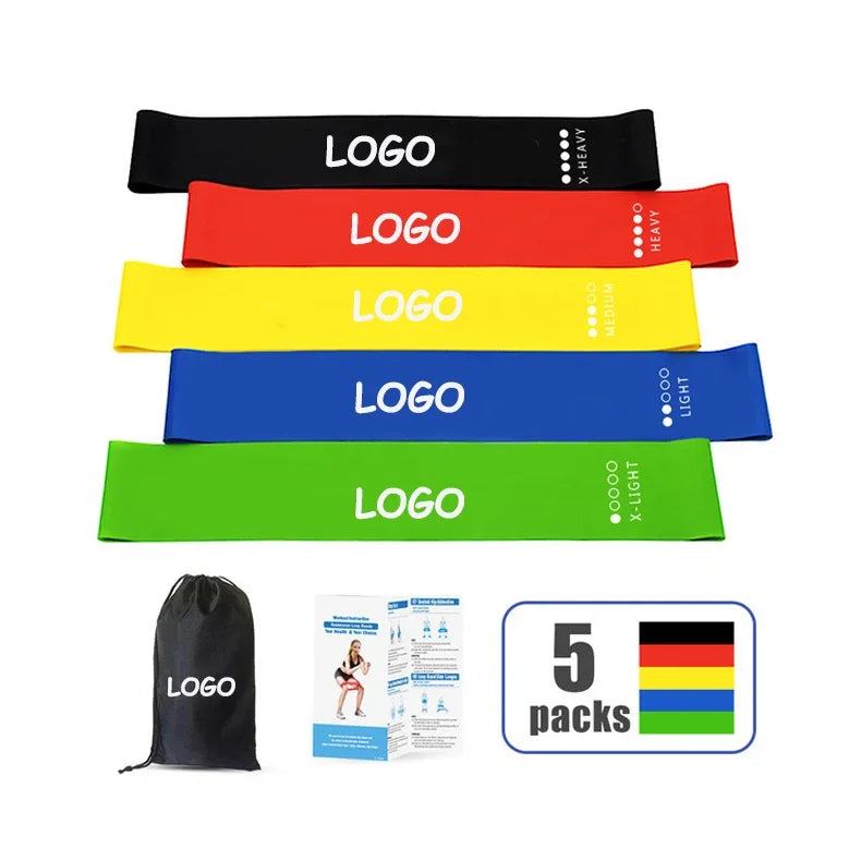 Free Shipping Wholesale Exercise Stretch Mini Latex Yoga Custom  Workout Band Set Loop Fitness Resistance Bands