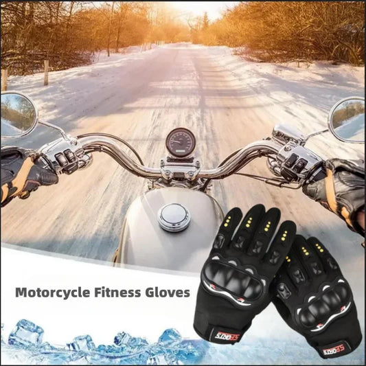 Luvas de motocicleta de dedo inteiro masculinas tela sensível ao toque esportes ao ar livre off-road ciclismo proteção anti-queda luvas de dedo de motocicleta 