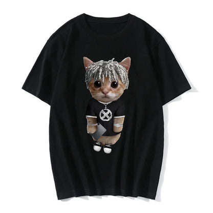 Funny Cat 3D Print Women Casual T-Shirt Women Men Summer Harajuku T Shirts Girl Boy Casual Fashion Clothes Leedoar