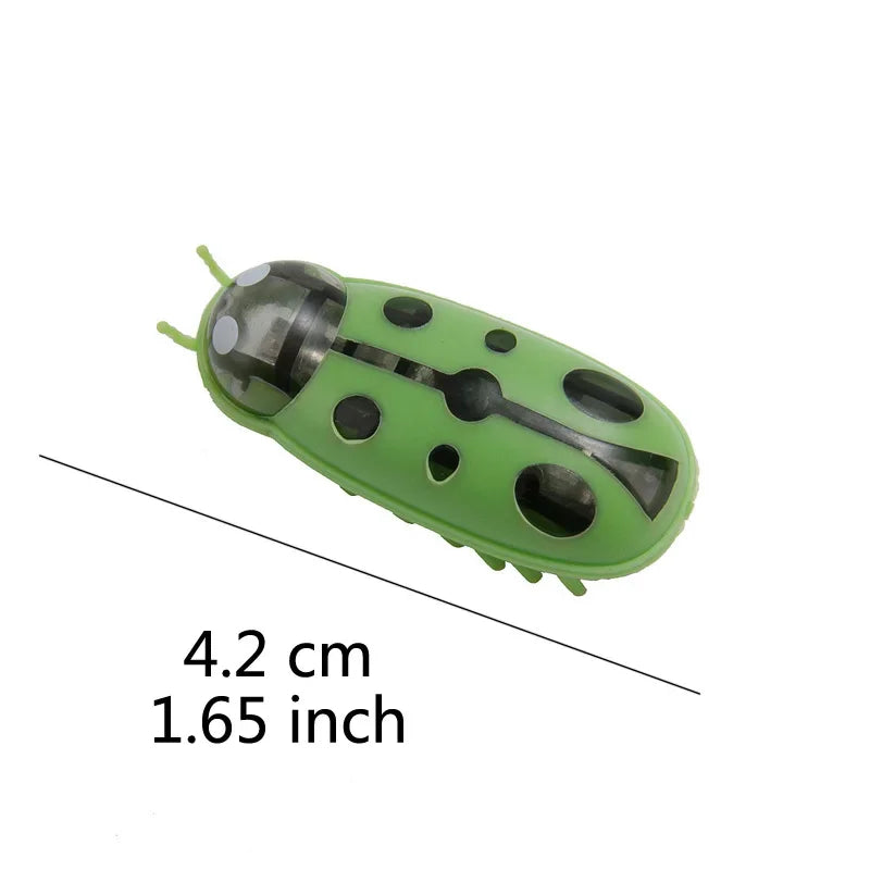 Funny Electric Bugs Catnip Toy Automatic Tunnel Mini Robot Bug Vibration Insect Toys For Cats Battery Operated Cockroach Ladybug Leedoar