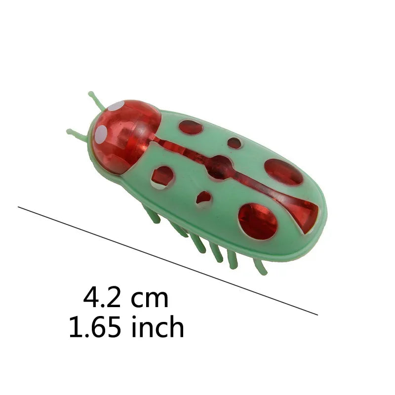 Funny Electric Bugs Catnip Toy Automatic Tunnel Mini Robot Bug Vibration Insect Toys For Cats Battery Operated Cockroach Ladybug Leedoar