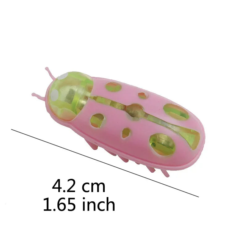 Funny Electric Bugs Catnip Toy Automatic Tunnel Mini Robot Bug Vibration Insect Toys For Cats Battery Operated Cockroach Ladybug Leedoar