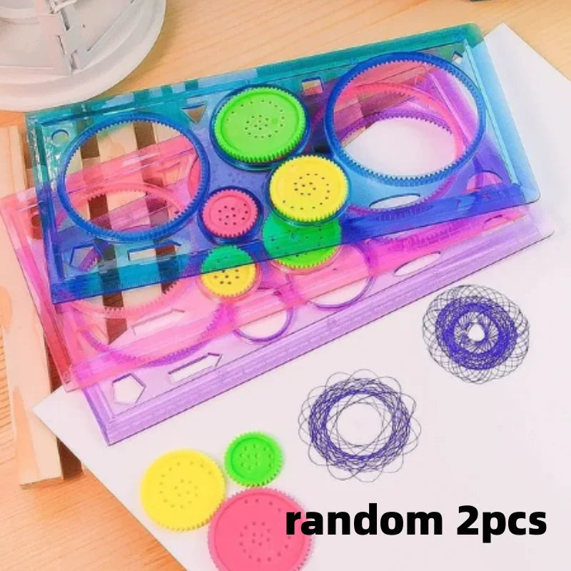 Engraçado Spirograph Montessori Educação Desenho Brinquedos Conjunto Régua Geométrica Brinquedos Desenho Acessórios Criativo Educacional Brinquedo Infantil 