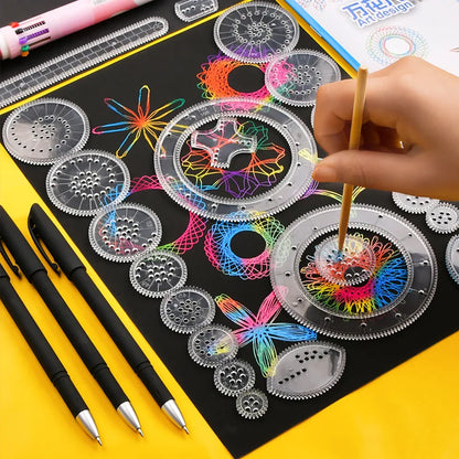 Engraçado Spirograph Montessori Educação Desenho Brinquedos Conjunto Régua Geométrica Brinquedos Desenho Acessórios Criativo Educacional Brinquedo Infantil 