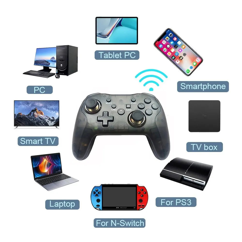 Controlador inalámbrico GAMINJA MG25Z con Bluetooth para Nintendo Switch, PS3, PC, joystick con doble vibración y sin retrasos 