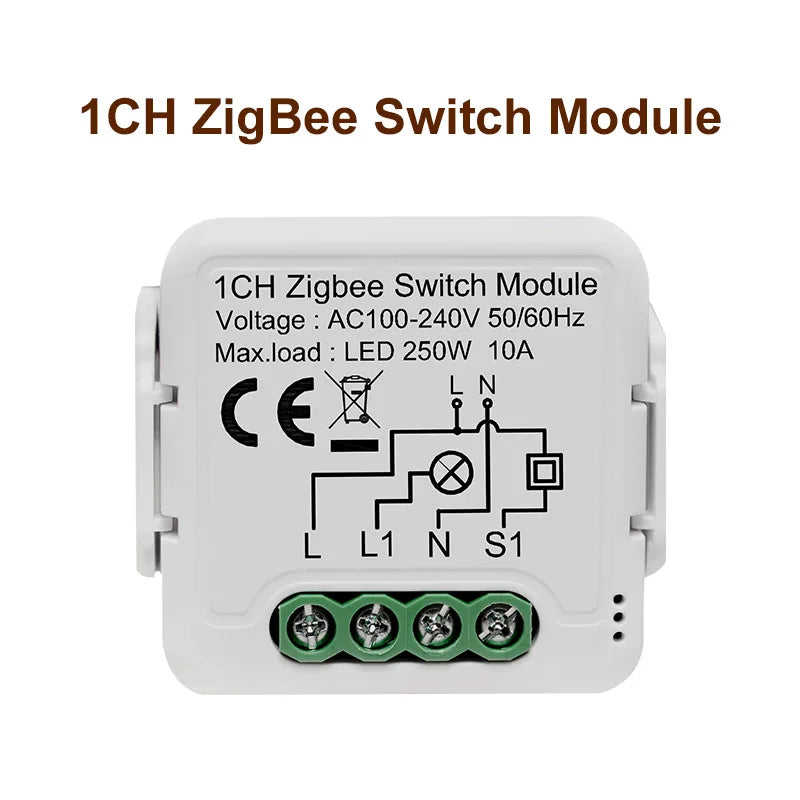 GIRIER Tuya ZigBee 3.0 Light Switch Module, Smart DIY Breaker 1 2 3 4 Gang Supports 2 Way Control, Works with Alexa Google Home Leedoar