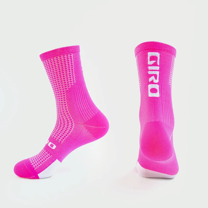 GIRO/ Professional Cycling Socks Compression Socks Breathable Men's And Women's Sports Running Basketball Socks Leedoar