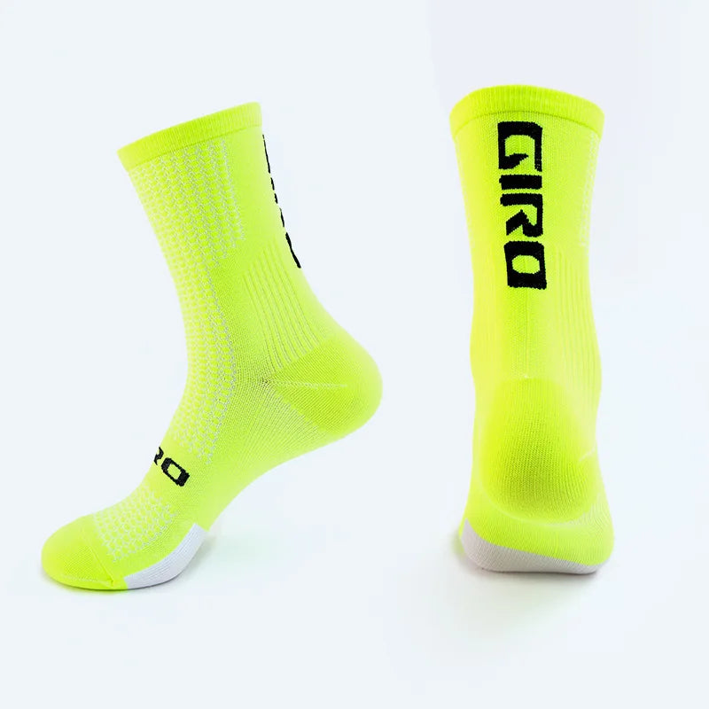 GIRO/ Professional Cycling Socks Compression Socks Breathable Men's And Women's Sports Running Basketball Socks Leedoar