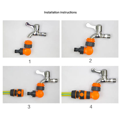 Adaptador de grifo para conector de manguera de jardín para carrete de manguera de 1/2 pulgada, conexión rápida con cierre de clic de plástico para riego 