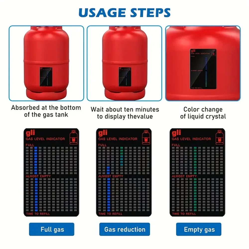 Gas Indicator Level Practical Propane Butane LPG Fuel Gas Tank Level Indicator For Home Kitchen Outdoor Use Leedoar