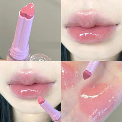 Gege Bear Garden Pink Rabbit Brilho Labial Sólido Batom Hidratante Batom Colorido Aquoso Bálsamo Labial Longa Duração Espelho Labial Suave Maquiagem 