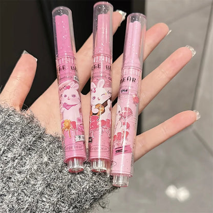 Gege Bear Garden Pink Rabbit Brilho Labial Sólido Batom Hidratante Batom Colorido Aquoso Bálsamo Labial Longa Duração Espelho Labial Suave Maquiagem 