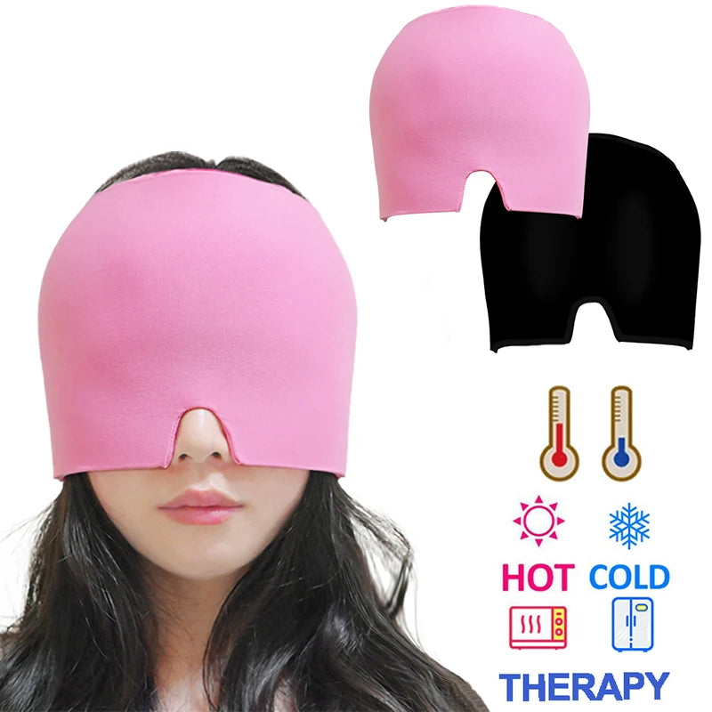 Gorro de gel para el frío y el calor, para envolver la cara, máscara para los ojos, masaje a presión, herramienta para el cuidado de la salud y el sueño 