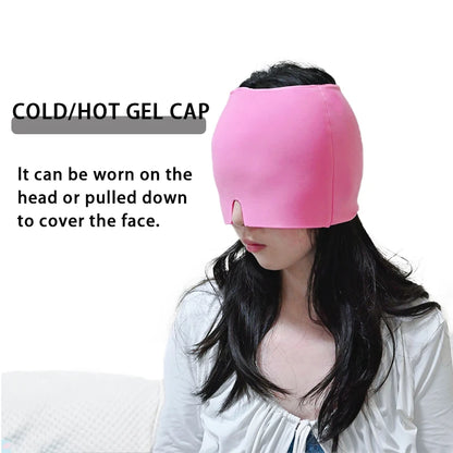 Gorro de gel para el frío y el calor, para envolver la cara, máscara para los ojos, masaje a presión, herramienta para el cuidado de la salud y el sueño 