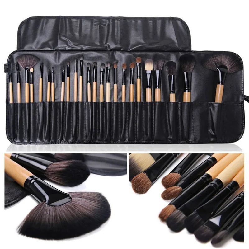 Gift Bag Of  24 pcs Makeup Brush Sets Professional Cosmetics Brushes Eyebrow Powder Foundation Shadows Pinceaux Make Up Tools Leedoar