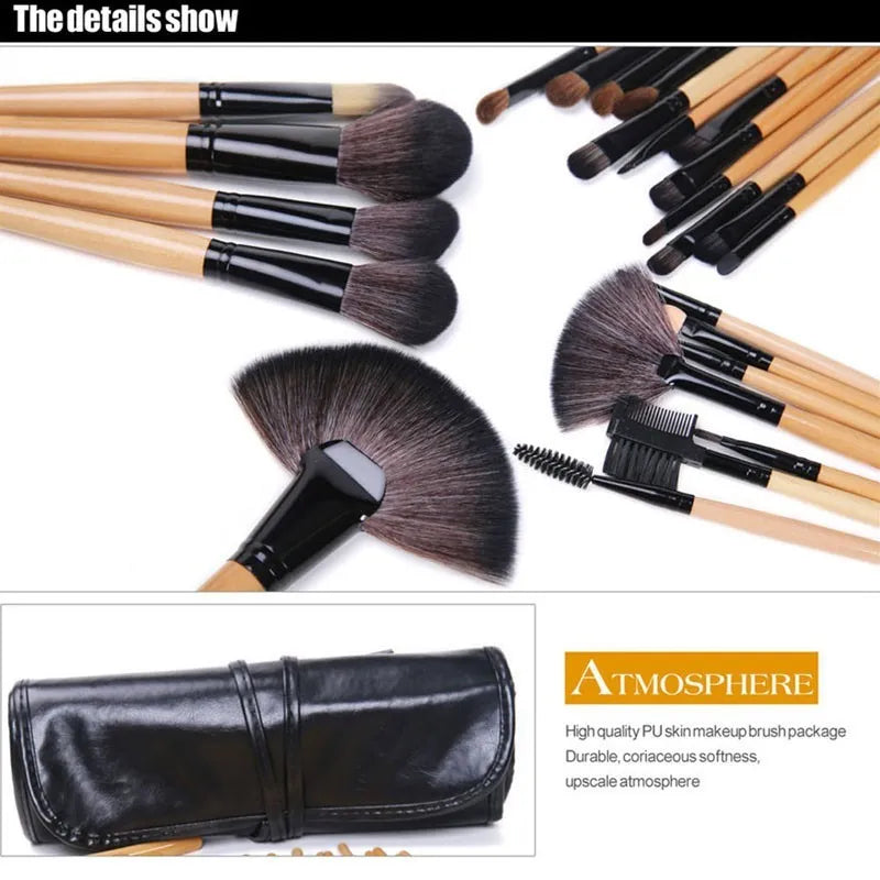 Gift Bag Of  24 pcs Makeup Brush Sets Professional Cosmetics Brushes Eyebrow Powder Foundation Shadows Pinceaux Make Up Tools Leedoar