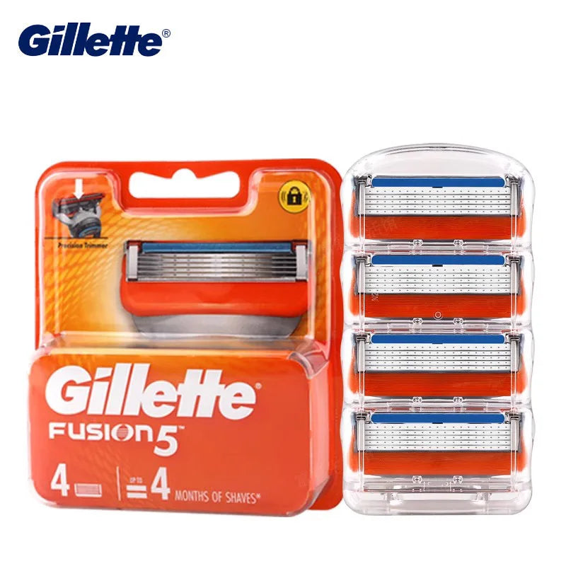 Gillette Fusion 5 Razor Blade Safe Manual Shaving Razor Heads for Men Face Hair Removal Replacement Razor Blade Refills Original