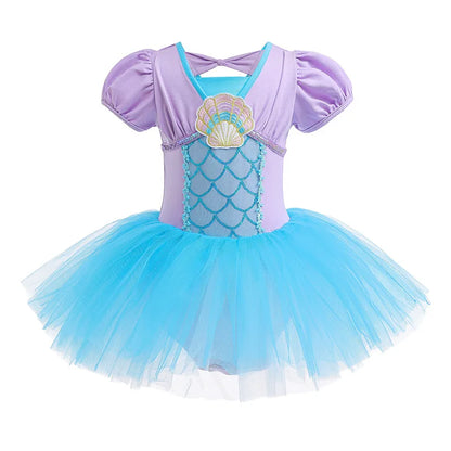 Girl Ballet Practice Dress Party Fancy Sequined TUTU Dress Elsa Anna Belle Clothes Baby Girl Stage Shows Party Costumes Leedoar