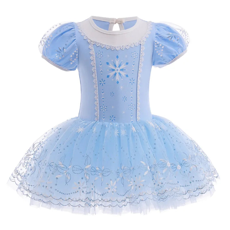Girl Ballet Practice Dress Party Fancy Sequined TUTU Dress Elsa Anna Belle Clothes Baby Girl Stage Shows Party Costumes Leedoar