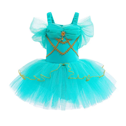 Girl Ballet Practice Dress Party Fancy Sequined TUTU Dress Elsa Anna Belle Clothes Baby Girl Stage Shows Party Costumes Leedoar