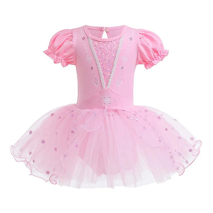 Girl Ballet Practice Dress Party Fancy Sequined TUTU Dress Elsa Anna Belle Clothes Baby Girl Stage Shows Party Costumes Leedoar