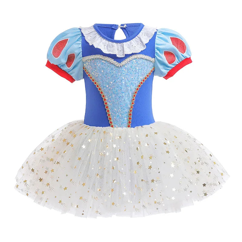Girl Ballet Practice Dress Party Fancy Sequined TUTU Dress Elsa Anna Belle Clothes Baby Girl Stage Shows Party Costumes Leedoar