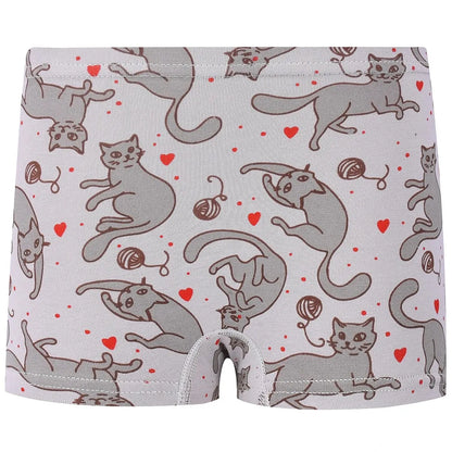 Girl's 3-Piece Unicorn Cat Boxer Cotton Underwear Leedoar