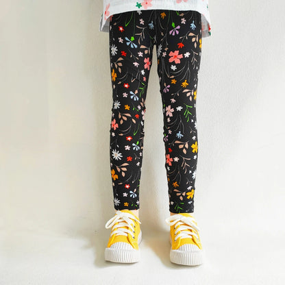 Girls' Leggings Fashion Cartoon Tight Pants Spring and Autumn Baby Girls Slim Fit Flower Leggings Summer Children's Pants Leedoar