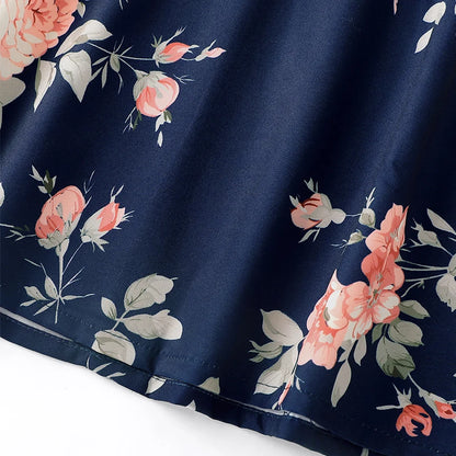 Girls Summer Fashion Thin Holiday Leisure Sleeveless Fragmented Flower Print Dress Comfortable Skirt Children's Clothing Leedoar