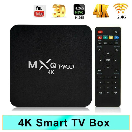 Versão global 2024 Android10 Smart TV Box Home Theater TV Set-top Box MXQ-PRO 4K HDR10 2.4GWIFI Netflix Streaming Media Player 