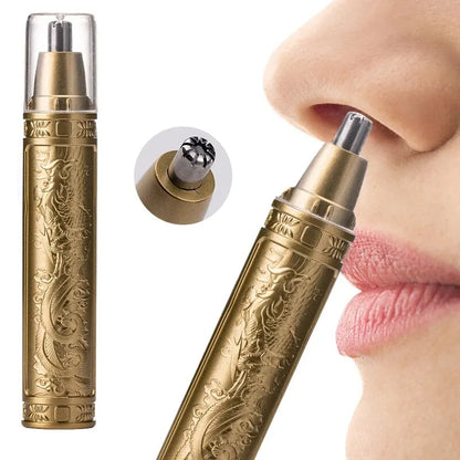 Aparador de pelos nasais Golden Dragon e Phoenix Clear Nostrils Pequeno e prático Lavagem com cabeça de faca Conveniência unissex 