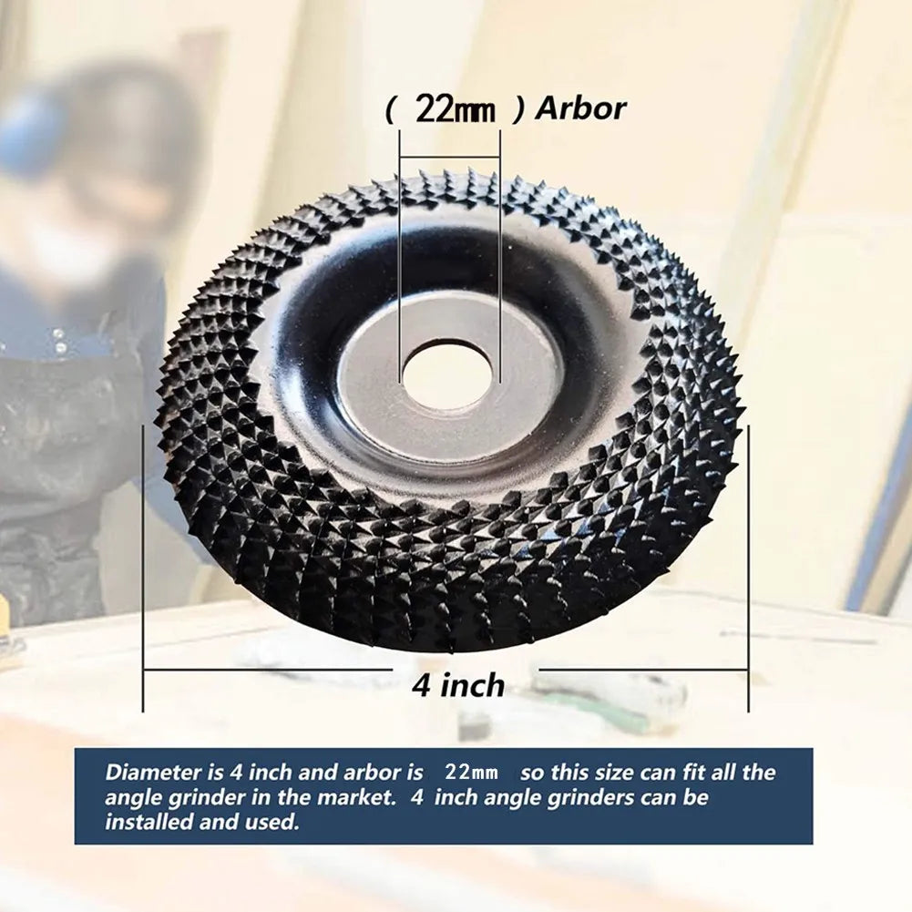 Grinder Wheel Disc 4 Inch Wood Shaping Wheel Wood Grinding Shaping Disk For Angle Grinders Power Tools Leedoar