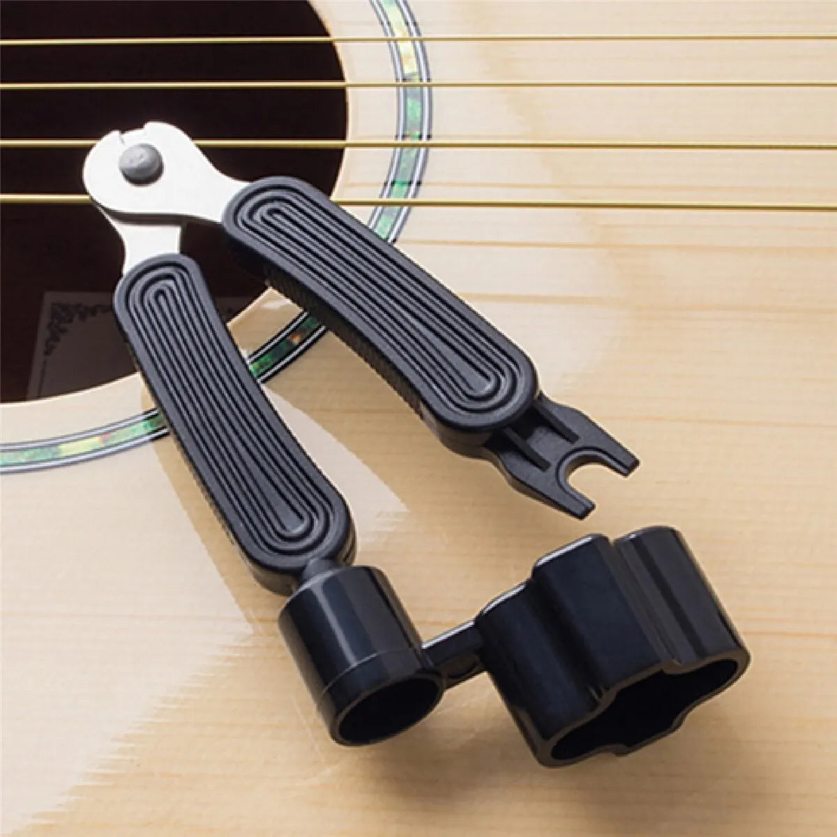 Guitar String Winder Cortador de Cordas Ponte Pin Puller 3 EM 1 Corda Peg Winder Guitar Repair Tool Preto 