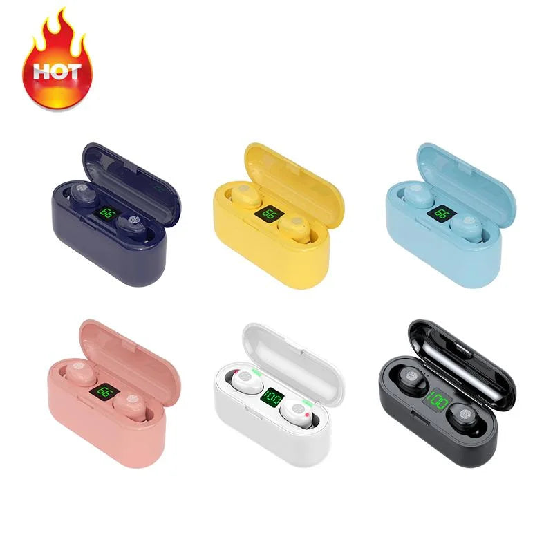 Auriculares inalámbricos Bluetooth F9, ultra pequeños, mini, deportivos, discretos, estéreo 8D, resistentes al agua, táctiles, binaurales, HIF, que se pueden usar como banco de energía