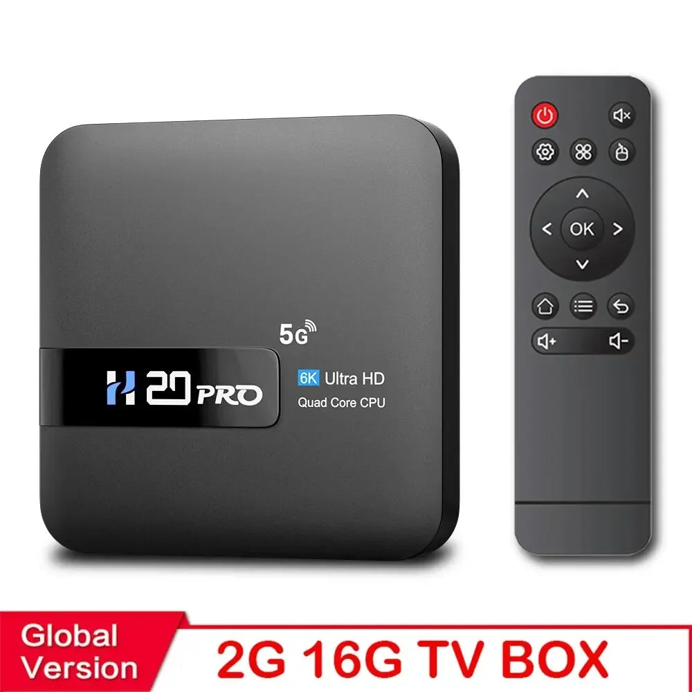 H20 PRO Smart TV Box Android 10 2Gb 16Gb RK3228A 6K 3D Media Player Box 2.4G&5G WIFI 1000MBps Set Top Box IPTV Leedoar