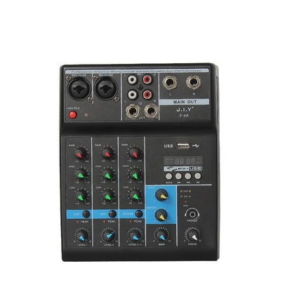 A4 Sound Mixing Console Bluetooth Record Computer Playback 48V Phantom Power Delay Repaeat Effect 4 Channels USB Audio Mixe Leedoar