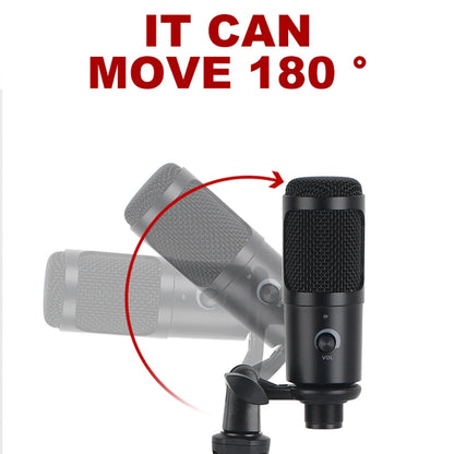 BM800 Record RGB Condenser Microphone for iPhone Android Laptop Computer Professional USB Mic with Earphone for Game Live Leedoar