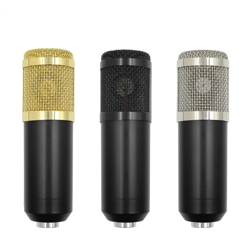 BM800 Condenser Microphone Bracket 3.5MM Audio USB V8Sound Card Metal Shell Support Mobile Phone Computer Live K Song Recording 我的商店