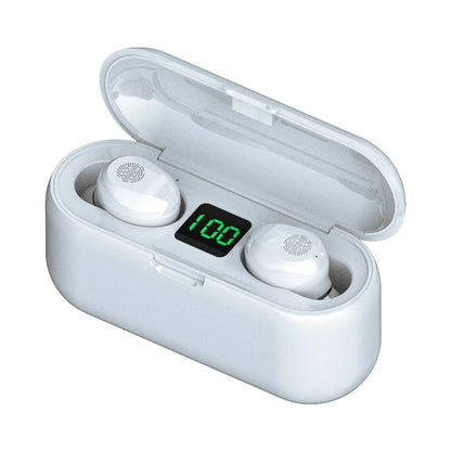 Auriculares inalámbricos Bluetooth F9, ultra pequeños, mini, deportivos, discretos, estéreo 8D, resistentes al agua, táctiles, binaurales, HIF, que se pueden usar como banco de energía