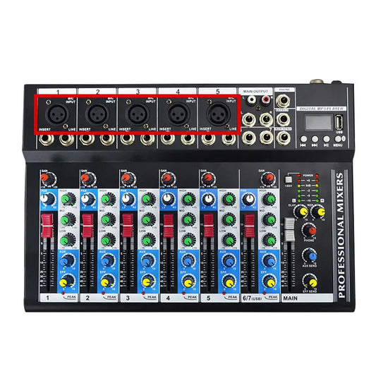 Efeito de reverberação de desempenho de casamento de palco de 7 canais com Bluetooth USB Webcast Mixer de karaokê para celular