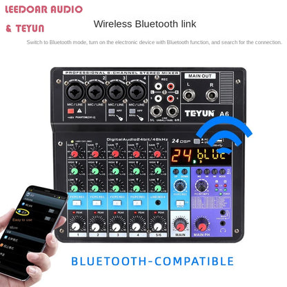 TEYUN 8 6 4 Channel Professional Portable Mixer Sound Mixing Console Computer Input 48v Power Number Live Broadcast A4 A6 A8 New Leedoar