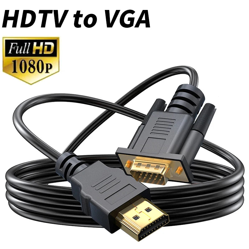 HD 1080P HDMI-Compatible to VGA Cable Converter Adapter For Computer Laptop Projector Monitor Laptop PC TV Displayer XBox PS4 Leedoar