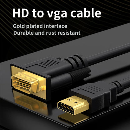 HD 1080P HDMI-Compatible to VGA Cable Converter Adapter For Computer Laptop Projector Monitor Laptop PC TV Displayer XBox PS4 Leedoar