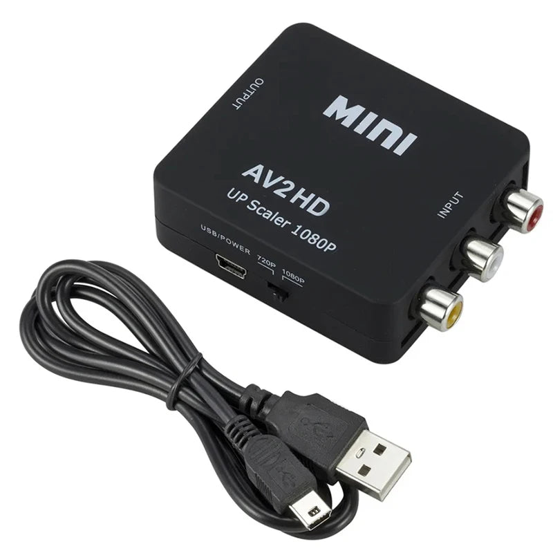 HD 1080P RCA AV To HDMI-compatible Adapter Converter Leedoar