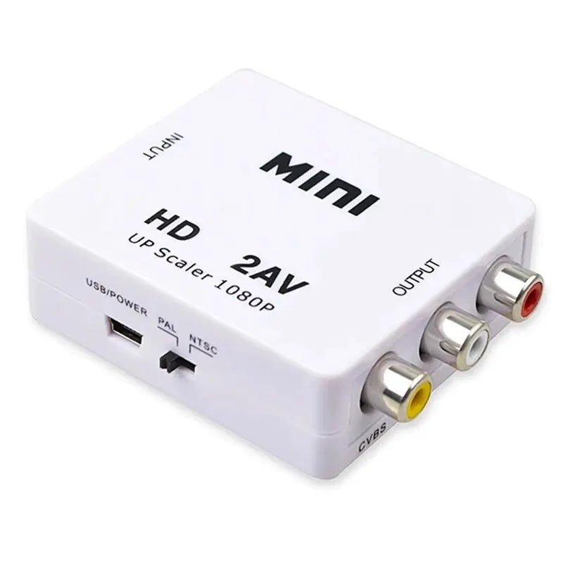 HDMI-compatible To AV RCA Adapter Converter MINI Box RCA AV CVSB LR Video Composite AV Scaler Converter For PC HDTV Projector Leedoar