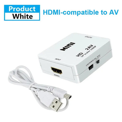 HDMI-compatible To AV RCA Adapter Converter MINI Box RCA AV CVSB LR Video Composite AV Scaler Converter For PC HDTV Projector Leedoar