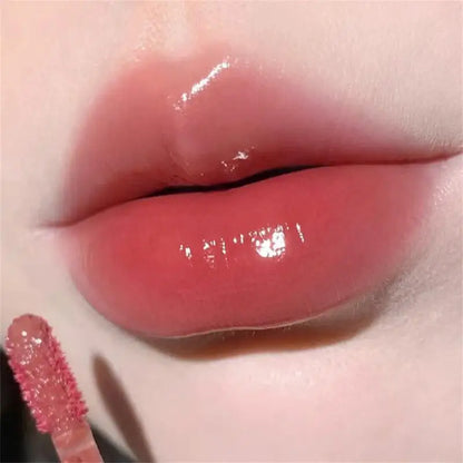 HERORANGE Brillo labial transparente con efecto espejo, antiadherente, lápiz labial de larga duración, brillo labial mate, lápiz labial con efecto vidrio 