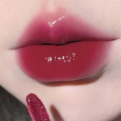 HERORANGE Brillo labial transparente con efecto espejo, antiadherente, lápiz labial de larga duración, brillo labial mate, lápiz labial con efecto vidrio 