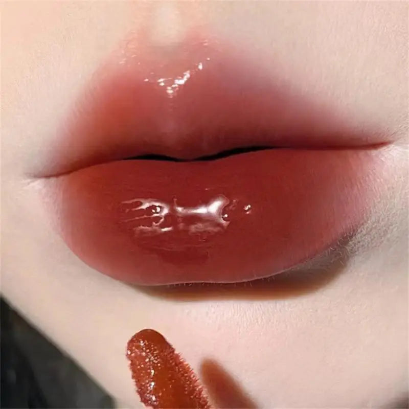 HERORANGE Brillo labial transparente con efecto espejo, antiadherente, lápiz labial de larga duración, brillo labial mate, lápiz labial con efecto vidrio 